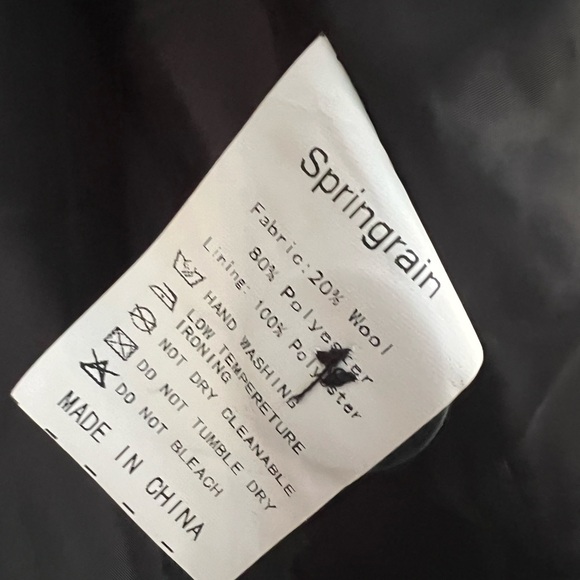 Springrain Men's M Notched Lapel Single Breasted Mid Length Coat NWT - Picture 5 of 5